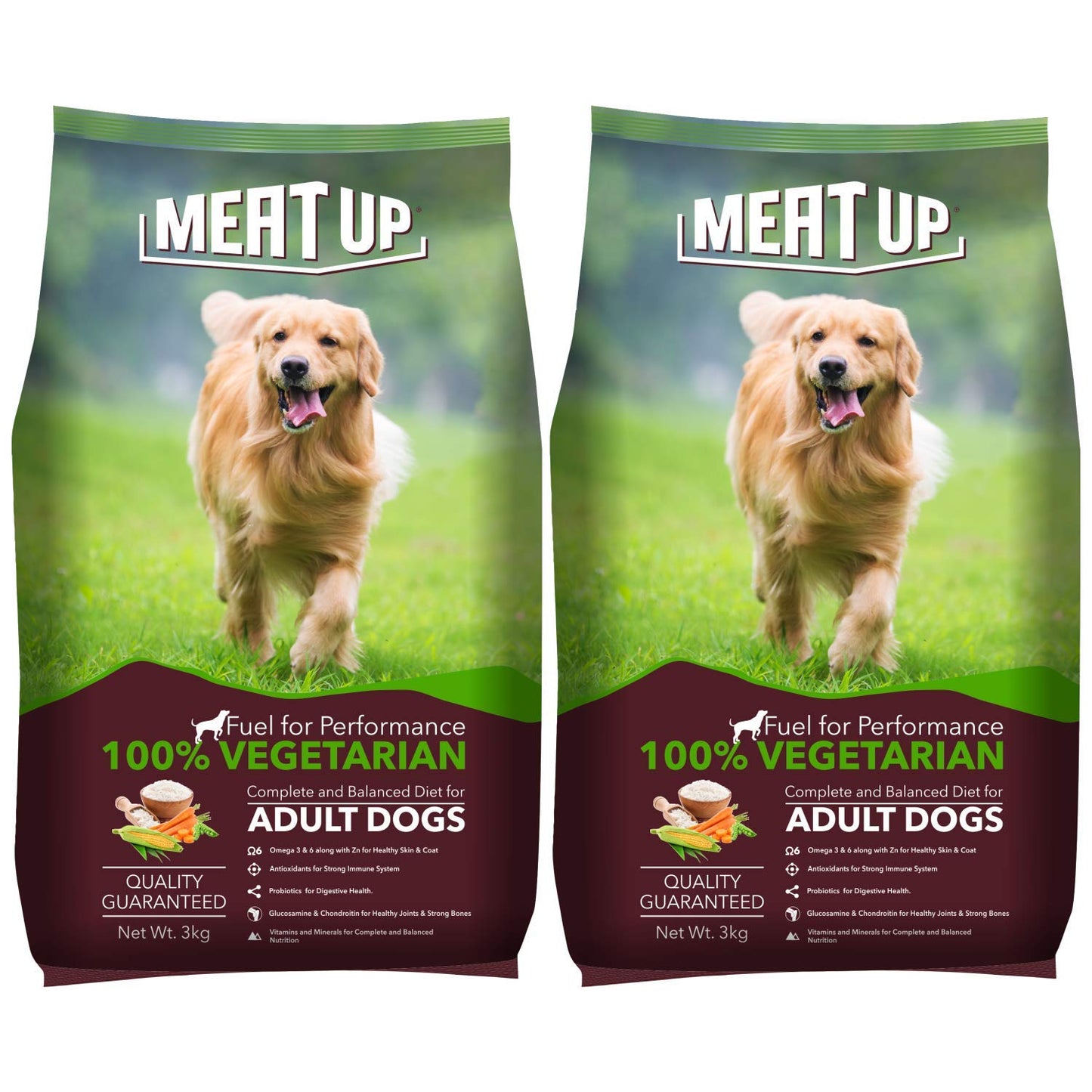 Adult Dry Dog Food 6kg (3kg + 3kg) | 100% Vegetarian | Supports Healthy Skin & Beautiful Coat | Rich in Antioxidants | Enriched with Vitamins & Minerals