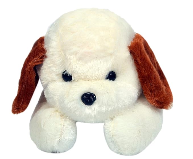 Dog Stuffed Soft Toy Plush for Kids Baby Boy Girl Birthday 26 cm, Dog-White