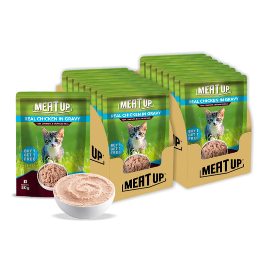 Kitten Wet Cat Food 800g (50g x 8 + 400g Free) | Real Chicken | Supports Heart & Vision | Strong Bones & Teeth | Natural Flavours | Organic Minerals & Vitamins