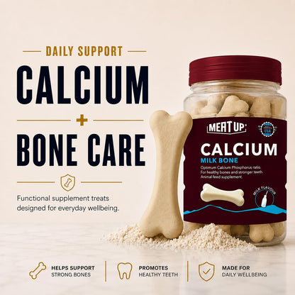 Calcium Bone Supplement Dog Treats (240g + 240g) 480g | Pack of 30 Pieces | Supports Strong Gums & Jaws | Helps Maintain Clean Teeth | 100% Digestible & Safe