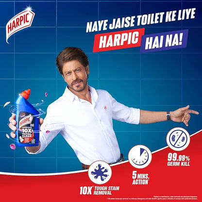 Harpic Power Plus Toilet Cleaner Original | Kills 99.9% Germs | Tough Stain Remover | 1L