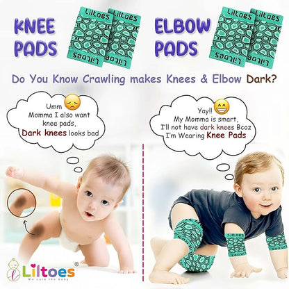 Baby Head Protector for Safety of Kids 6M to 3 Years- Baby Safety Helmet with Proper Air Ventilation & Corner Guard Protection + 1 Pair Knee Pad + 1 Pair Elbow Pad