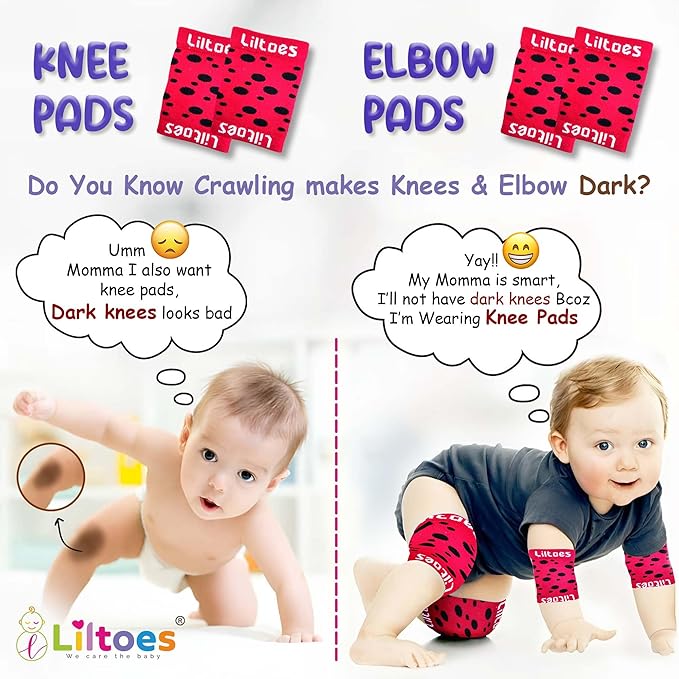 Baby Head Protector for Safety of Kids 6M to 3 Years- Baby Safety Helmet with Proper Air Ventilation & Corner Guard Protection + 1 Pair Knee Pad + 1 Pair Elbow Pad