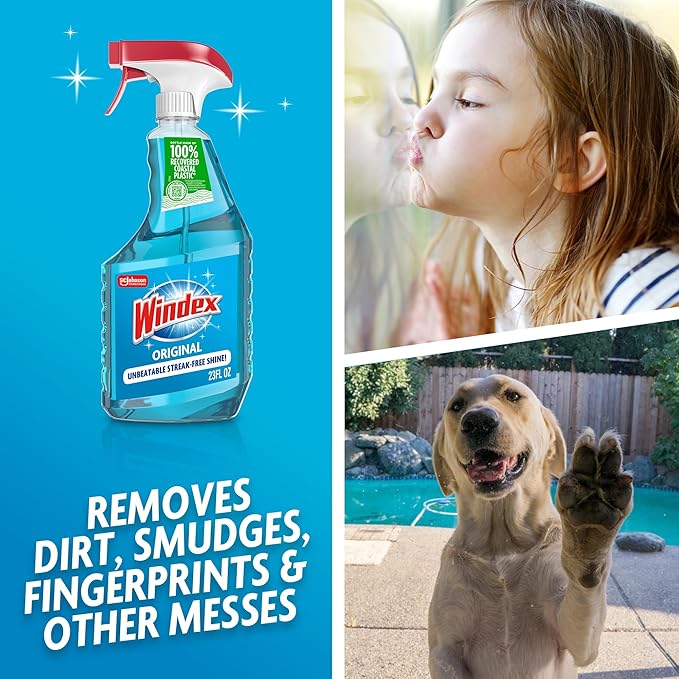 Windex Original Glass Cleaner Spray | Streak-Free Shine | Ammonia-D Formula | 23 fl oz (680ml)