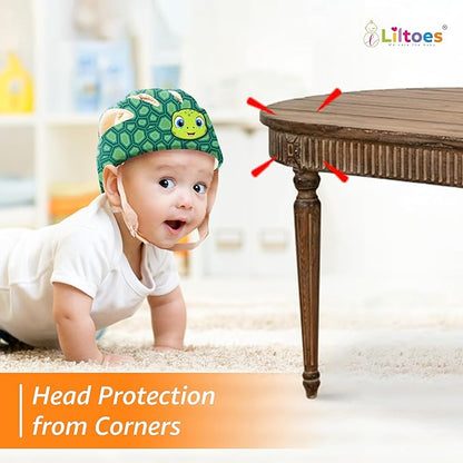 Baby Head Protector for Safety of Kids 6M to 3 Years- Baby Safety Helmet with Proper Air Ventilation & Corner Guard Protection + 1 Pair Knee Pad + 1 Pair Elbow Pad