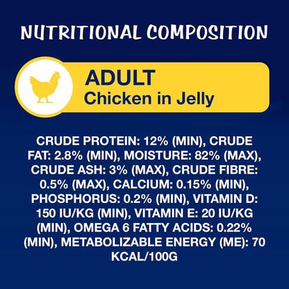 Felix Wet Food for Adult Cats | Tuna, Salmon & Chicken in Jelly | Complete and Balanced Cat Food | 36 x 85g (Pack of 36)