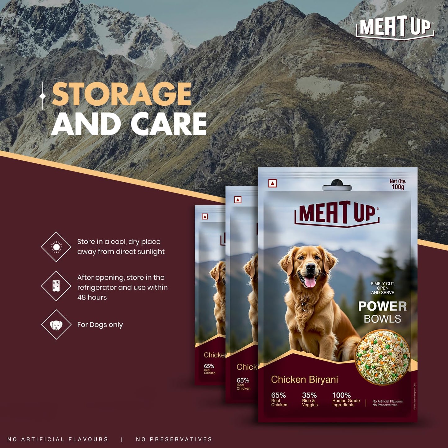 Dog Fresh Pet Food Weekly Combo Pack of 4 Biryanis – Mutton, Chicken, Veg & Pumpkin (4 x 100g + 400g) Total 800g