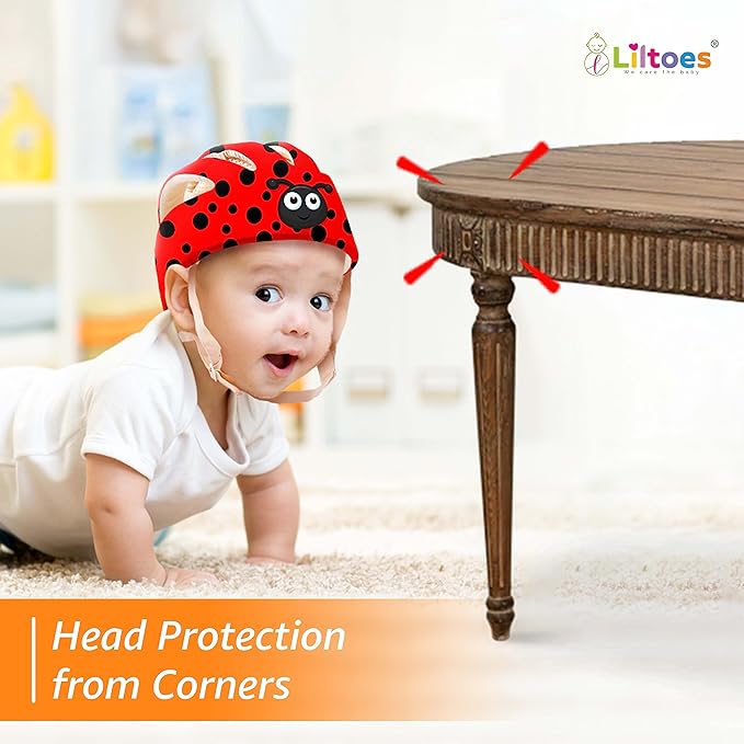 Baby Head Protector for Safety of Kids 6M to 3 Years- Baby Safety Helmet with Proper Air Ventilation & Corner Guard Protection + 1 Pair Knee Pad + 1 Pair Elbow Pad