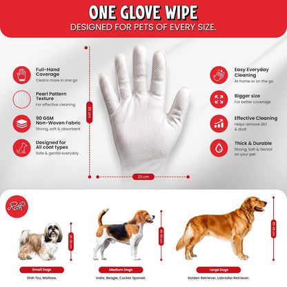 Multi-Pet Stock Up Pack | Vet Formulated Grooming Gloves for Dogs & Cats | 2 x 30 pc Value Pack | Aloe Vera & Vitamin E