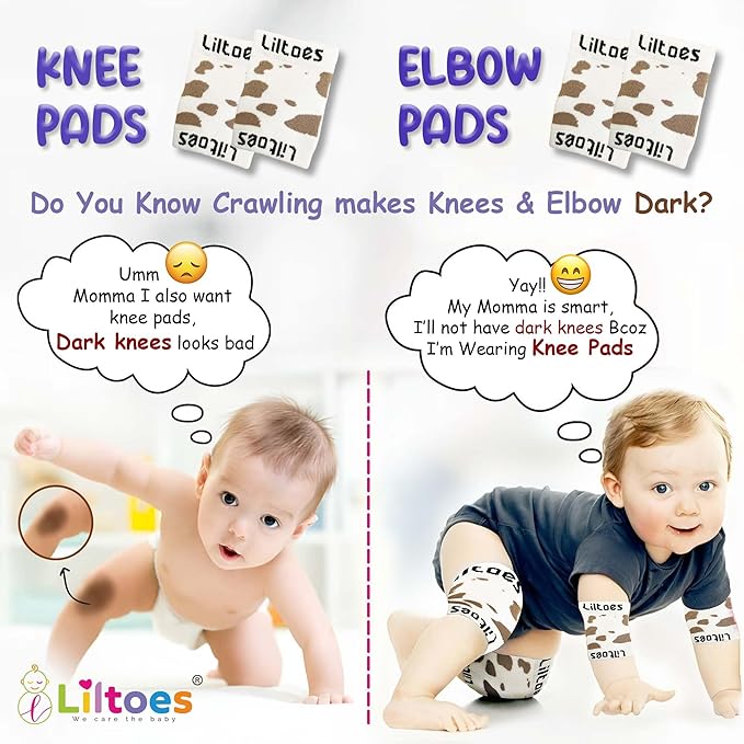 Baby Head Protector for Safety of Kids 6M to 3 Years- Baby Safety Helmet with Proper Air Ventilation & Corner Guard Protection + 1 Pair Knee Pad + 1 Pair Elbow Pad
