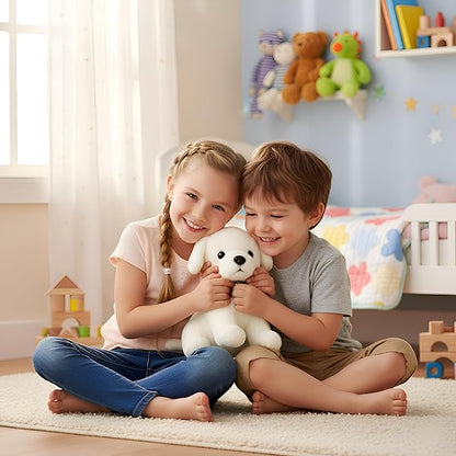 Dog Plush Soft Toy Cute Kids Animal Home Decor Boys/Girls/Baby (25 cm, White)