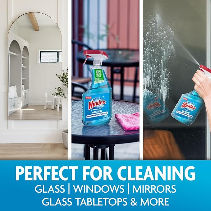 Windex Original Glass Cleaner Spray | Streak-Free Shine | Ammonia-D Formula | 23 fl oz (680ml)