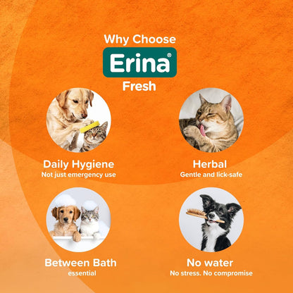 Erina Fresh | 150 ml | Rinse-Free Foam Cleanser/Dry Shampoo with Aloe Vera, Holy Basil & Tea Tree Oil