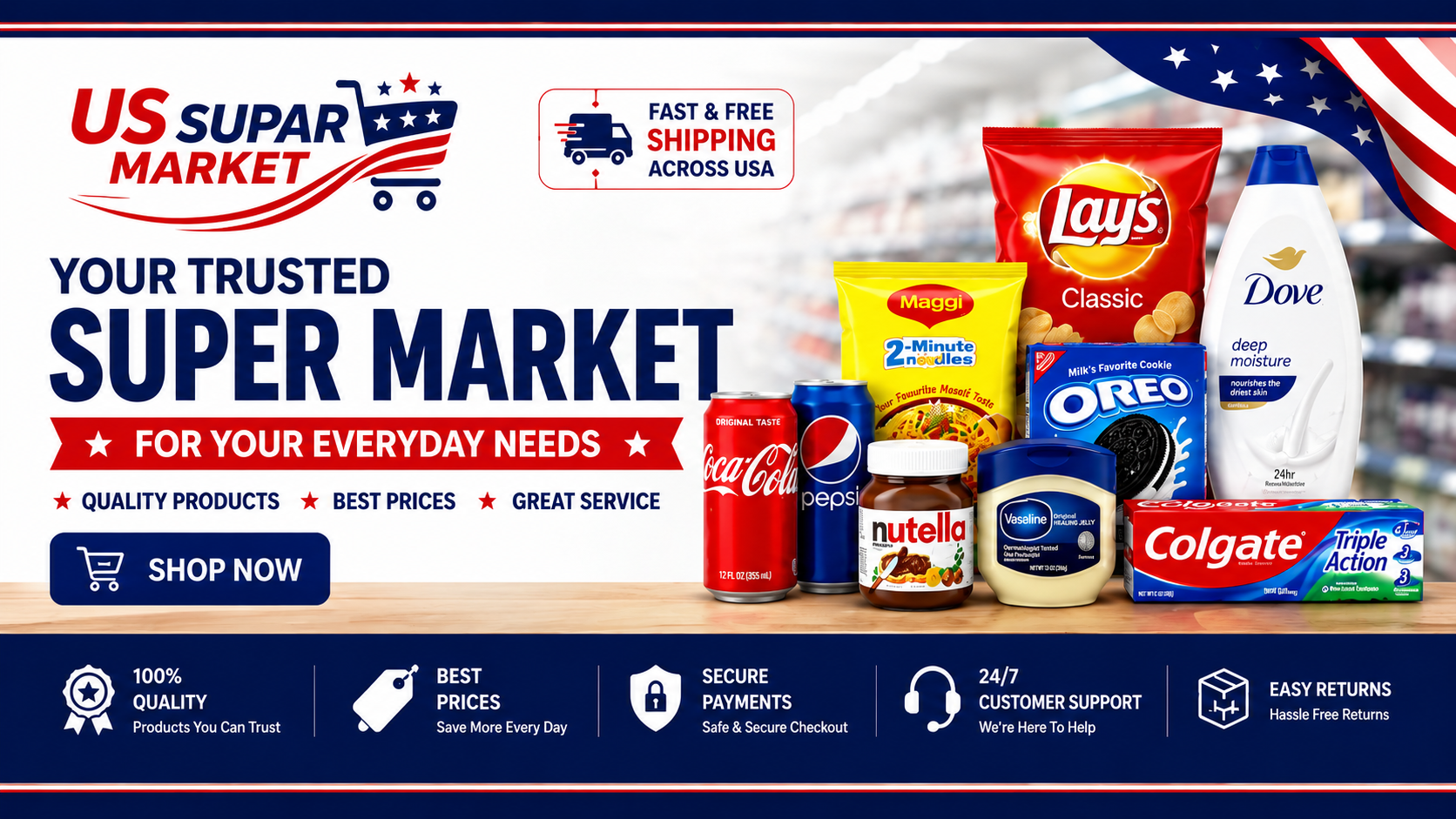 US Supar Market supermarket offer banner
