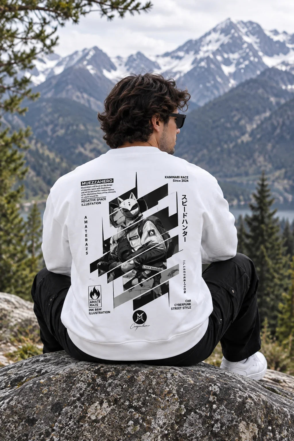 Cyberpunk Anime Graphic Oversized Sweatshirt