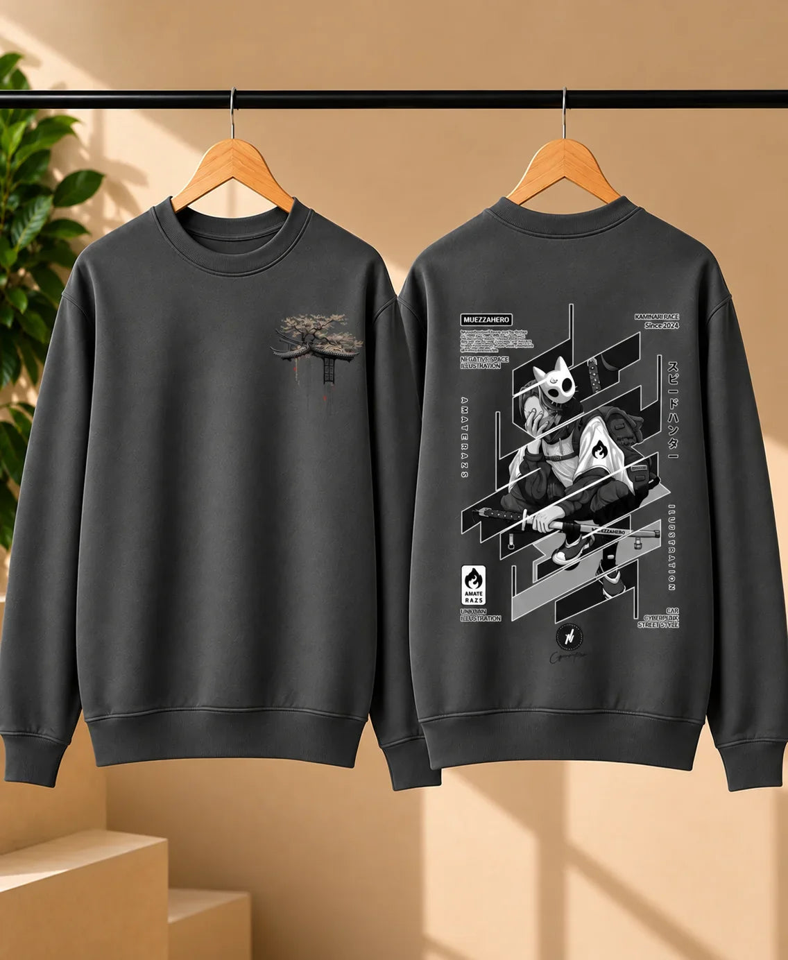 Cyberpunk Anime Graphic Oversized Sweatshirt