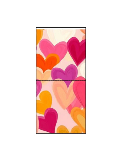 Colorful Pastel Hearts Pattern Canvas Tote Bag | Reusable Eco-Friendly Shoulder Shopping Bag
