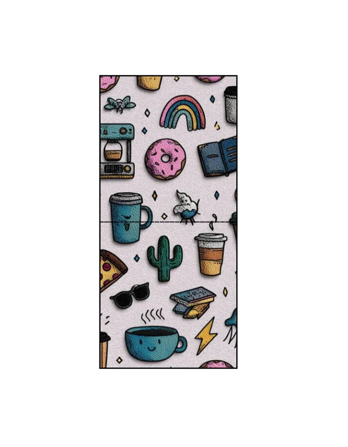 Cute Doodle Icons Canvas Tote Bag | Reusable Eco-Friendly Shoulder Shopping Bag