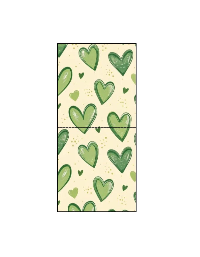 Cute Green Hearts Pattern Canvas Tote Bag | Reusable Eco-Friendly Shoulder Shopping B