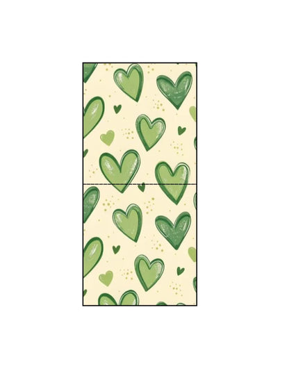 Cute Green Hearts Pattern Canvas Tote Bag | Reusable Eco-Friendly Shoulder Shopping B