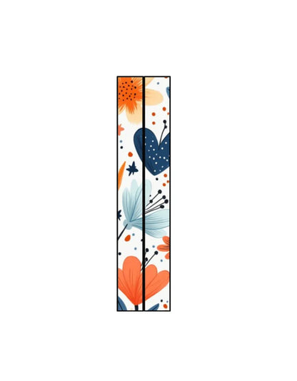 Retro Orange and Blue Floral Canvas Tote Bag | Reusable Eco-Friendly Shoulder Shopping Bag