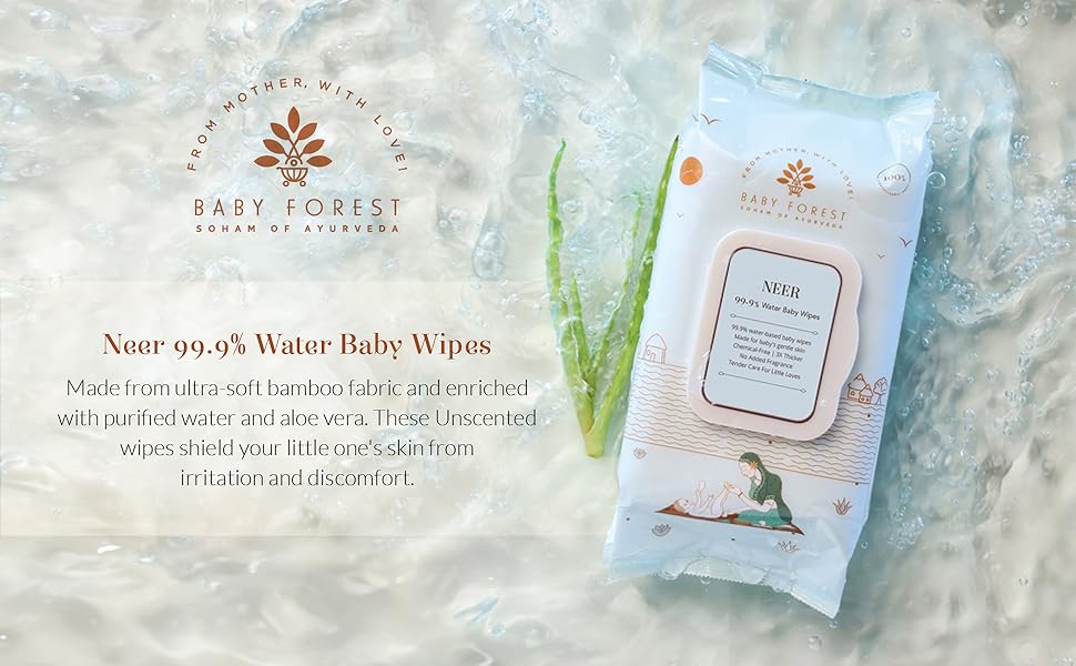 Baby Forest Neer 99.9% Water Baby Wipes (Pack of 2)
