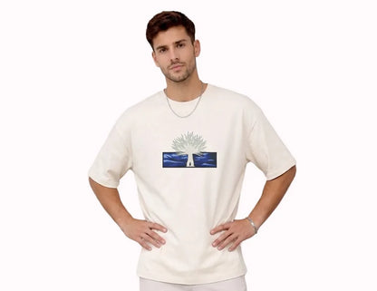 Tree of Life Graphic Embroidery T-Shirt Black