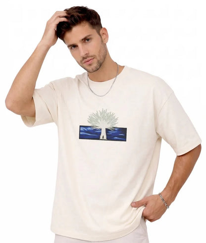Tree of Life Graphic Embroidery T-Shirt Black