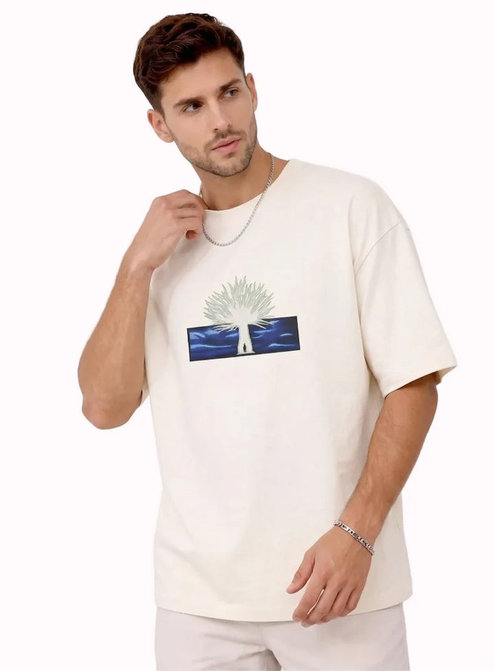 Tree of Life Graphic Embroidery T-Shirt Black