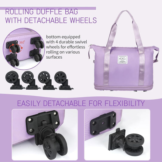 ROLLING DUFFLE BAG WITH WHEELS