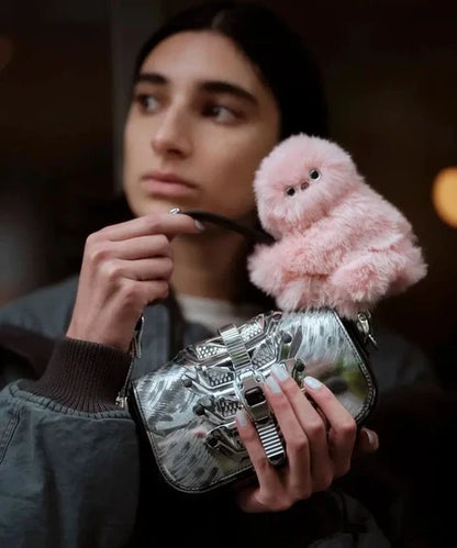 Mirumi Furry Robot Bag Charm by Yukai Engineering – Interactive Plush Clip Toy